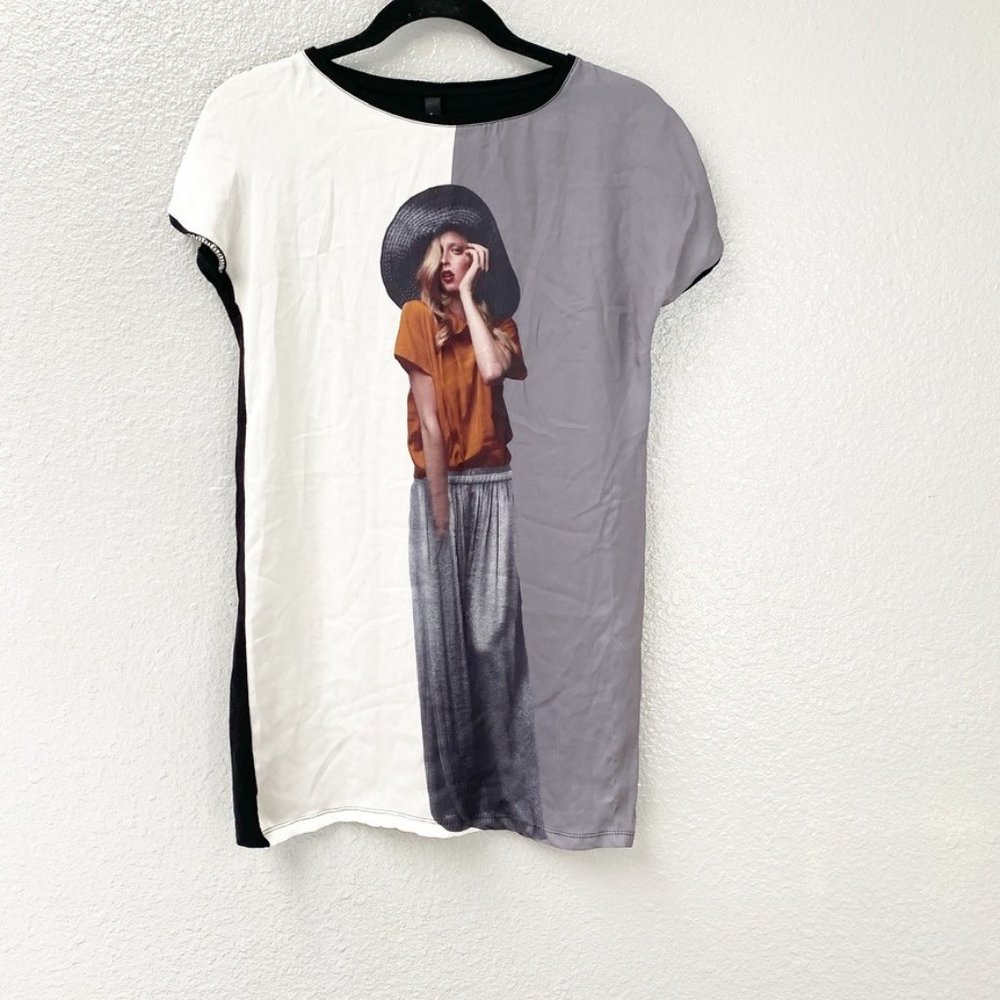 Zara Basic - Breathable, Graphic, Light Weight,  Dress Shirt, Size S